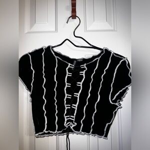 Crop lace up top